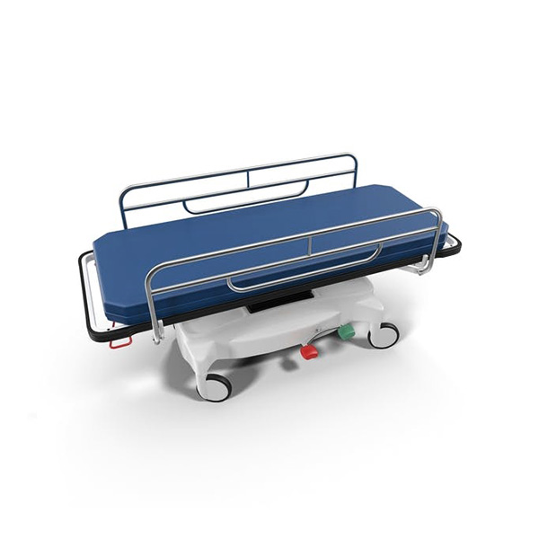 Blue hospital stretcher